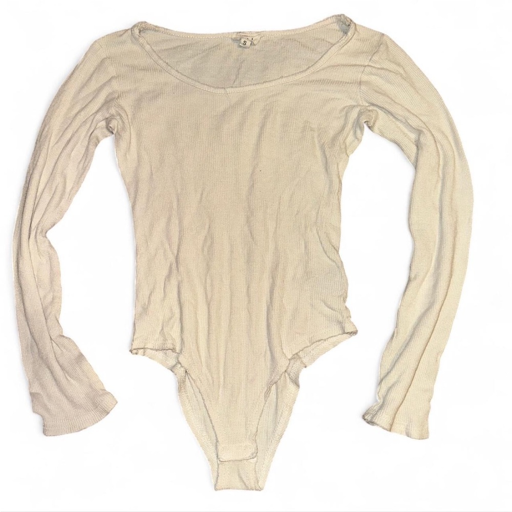 POL Cream Bodysuit Top with Elegant Design